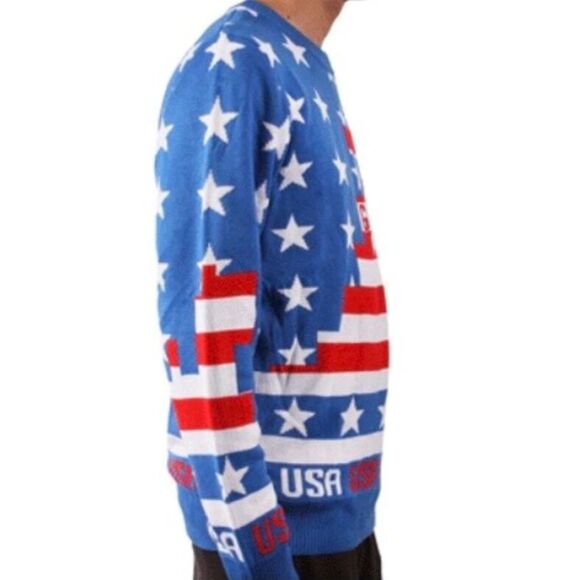 LA Police Gear American Flag USA Ugly Christmas Pullover Sweater Men's Size M - Picture 3 of 6